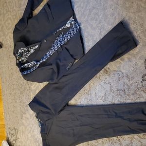 Men's gray suit with hidden avenger details